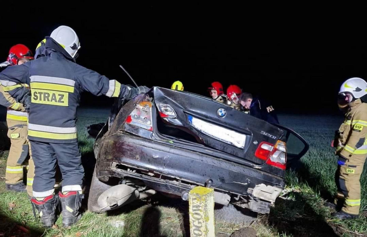 Śmiertelny wypadek pod Skwierzyną! BMW rozpadło się na części po zderzeniu z sarną [ZDJĘCIA]