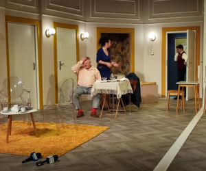Spektakl Prezent urodzinowy w Teatrze Żeromskiego w Kielcach - próba