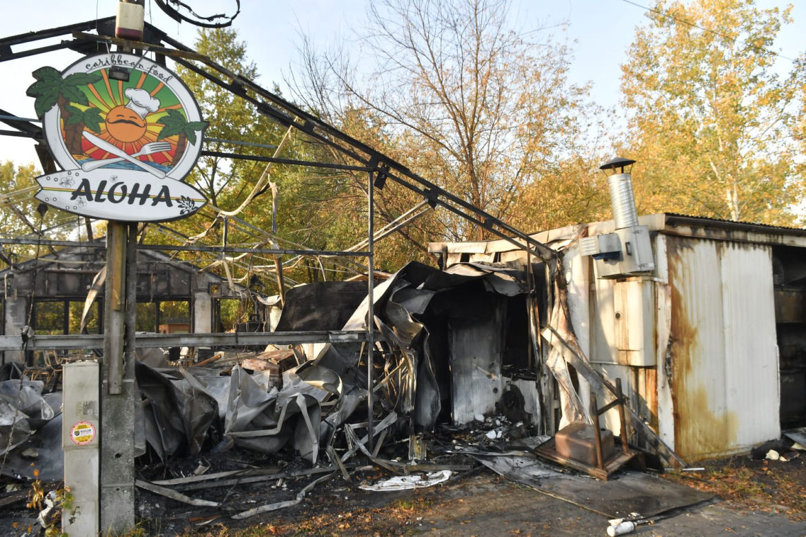 Pożar baru Aloha przy Świderskiej na Tarchominie