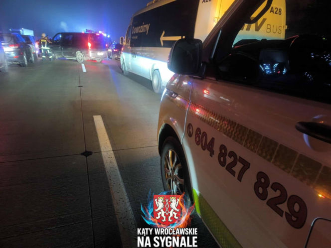Wypadek na 141. kilometrze A4 pod Wrocławiem