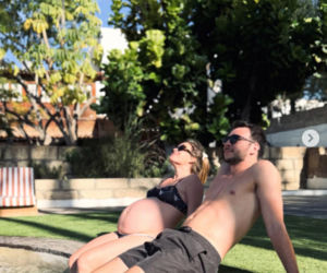 Olga Frycz z rodziną na wakacjach