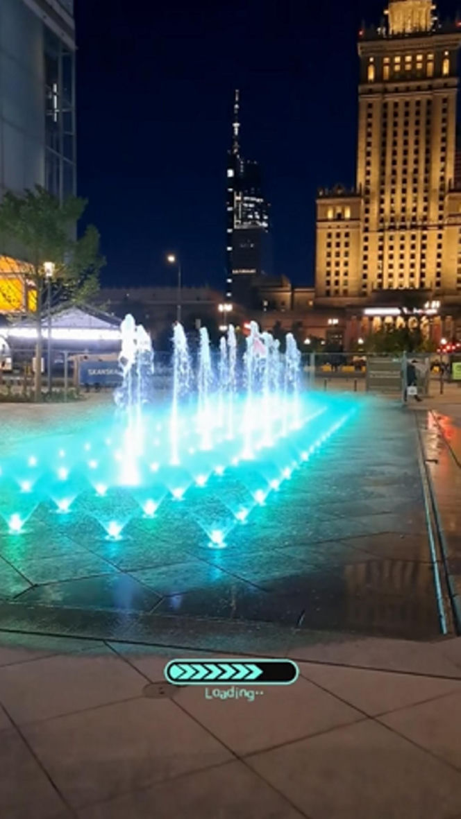 Fontanna w miejscu tunelu na Złotej. Trwają ostatnie prace