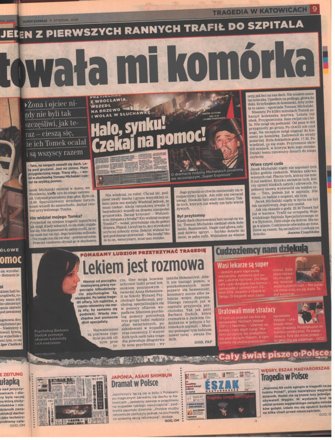 Zawalenie hali w Katowicach - archiwalne wydania "Super Expressu"