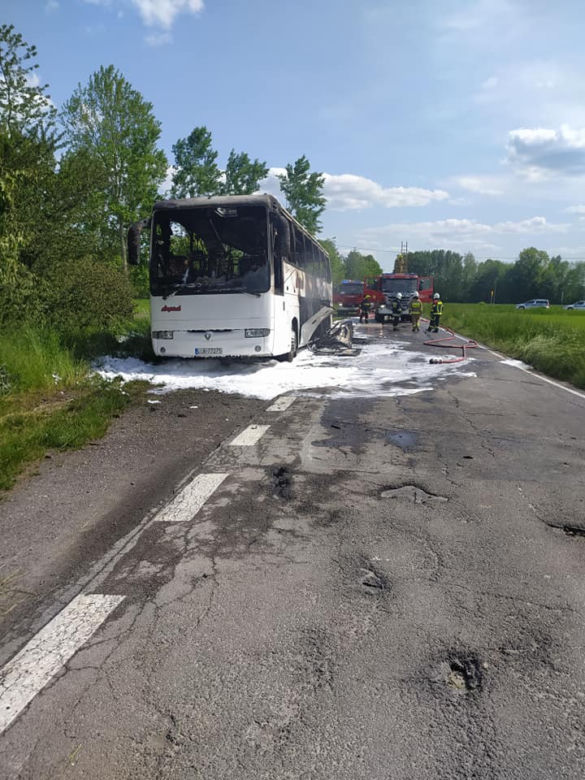 Szkolny autokar stanął w płomieniach. Podróżowały w nim dzieci. Zobacz