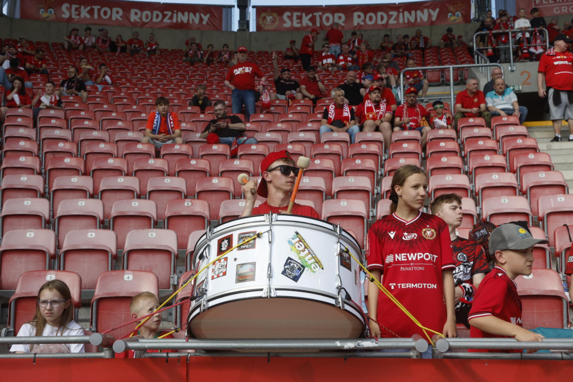 Kibice na meczu Widzew Łódź - Piast Gliwice