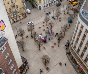 Nowe Centrum Warszawy zimą