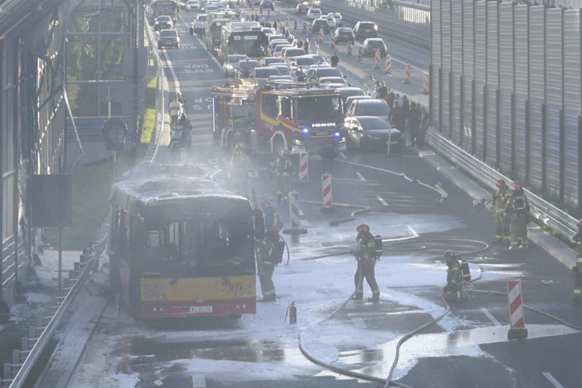Pożar autobusu miejskiego Al. Stanów Zjednoczonych