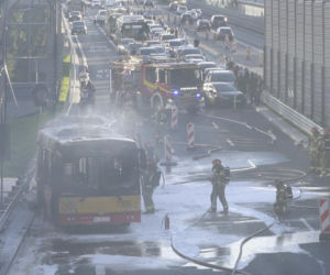 Pożar autobusu miejskiego Al. Stanów Zjednoczonych