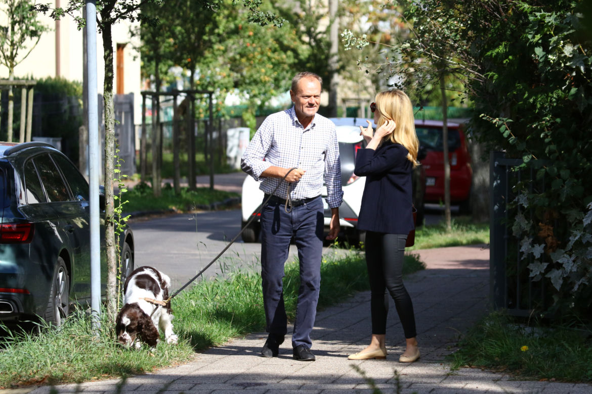 Tusk sprząta po psie