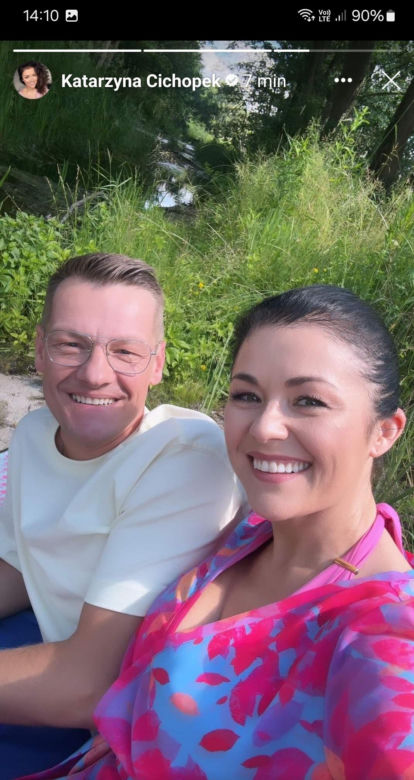 	M jak miłość nowy sezon na planie. Kinga (Katarzyna Cichopek), Piotrek (Marcin Mroczek)