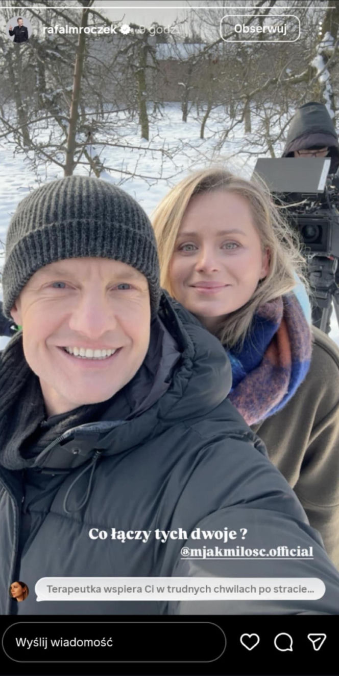 M jak miłość na planie. Paweł (Rafał Mroczek), Judyta (Paulina Chruściel)