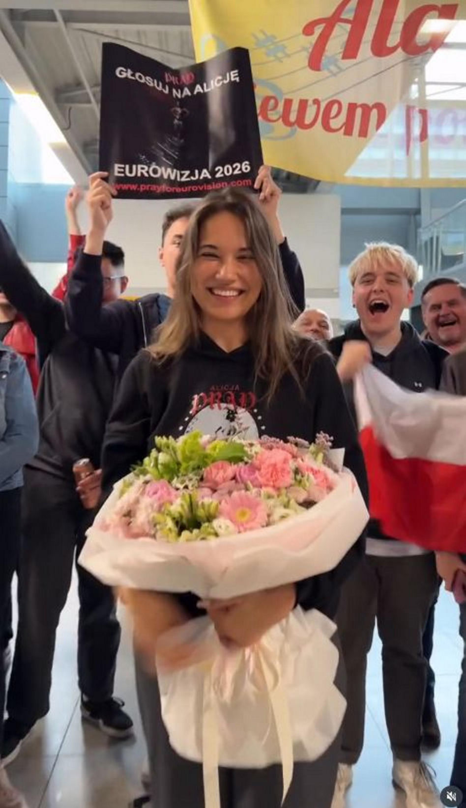 Alicja Szemplińska na lotnisku