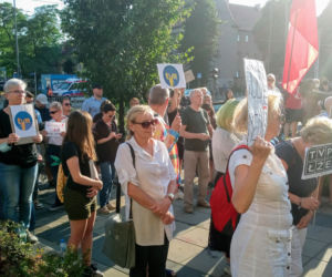 Protest w Szczecinie po przegłosowaniu ustawy Lex TVN