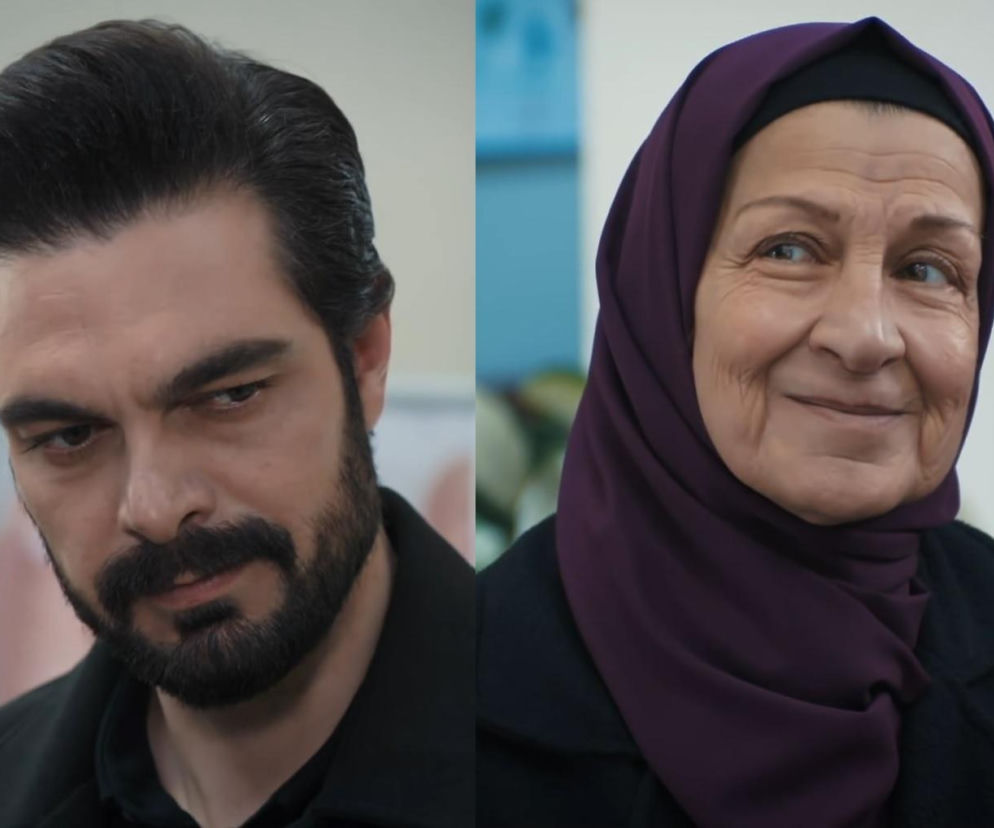 Turecki aktor Halil İbrahim Ceyhan jako Yaman Kirimli i starsza kobieta w ciemnofioletowej chuście, udający spisek przeciwko Nanie w 825 odcinku serialu Dziedzictwo. Więcej o intrygach bohaterów znajdziesz na Super Seriale.