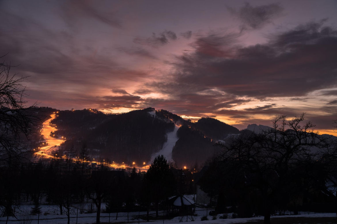 Szczawnica. Uzdrowisko zimą 