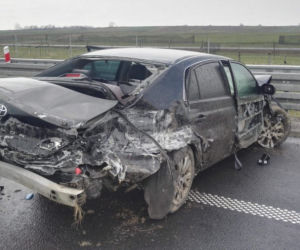 Wypadek na autostradzie w Mirocinie na Podkarpaciu
