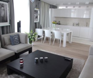 Aranżacja części dziennej apartamentu dr. Gojdzia