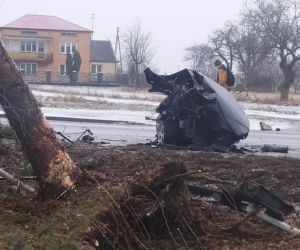 Drogowa makabra pod Siedlcami. Bmw walnęło w drzewo, auto rozpadło się na pół