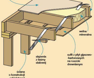 Strop drewniany: konstrukcja stropu żebrowego
