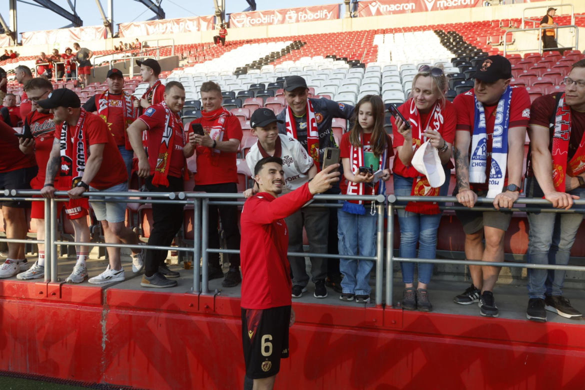 Widzew Łódź - Piast Gliwice: Zdjęcia kibiców i zawodników z meczu 34. kolejki PKO BP Ekstraklasy