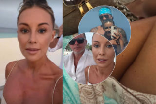 Radzio zasłania, jak umie, ale to nie pomaga – ta fotka parzy! Rozenek w samym skrawku bikini odsłania więcej niż kiedykolwiek!