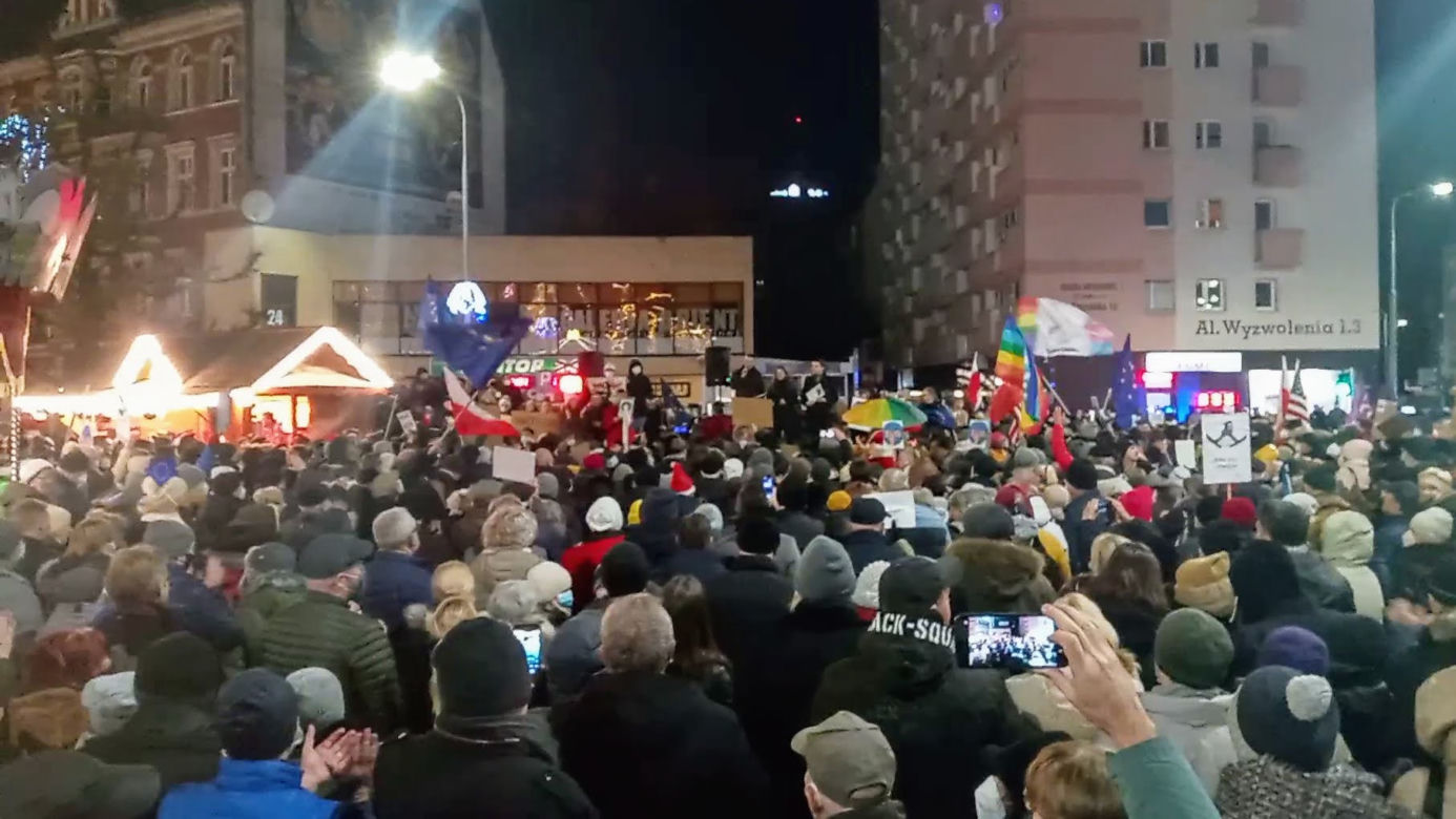 Protest "Wolne media" w Szczecinie