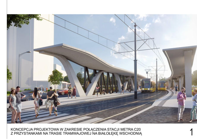 Projektowany tramwaj na Zieloną Białołękę w Warszawie