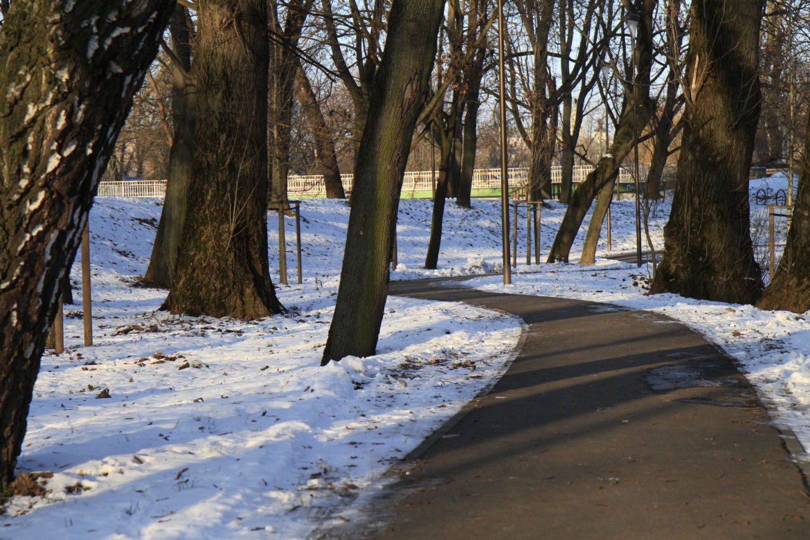 Park Ludowy w Lublinie oprószony śniegiem. Zobacz zdjęcia ze spaceru!
