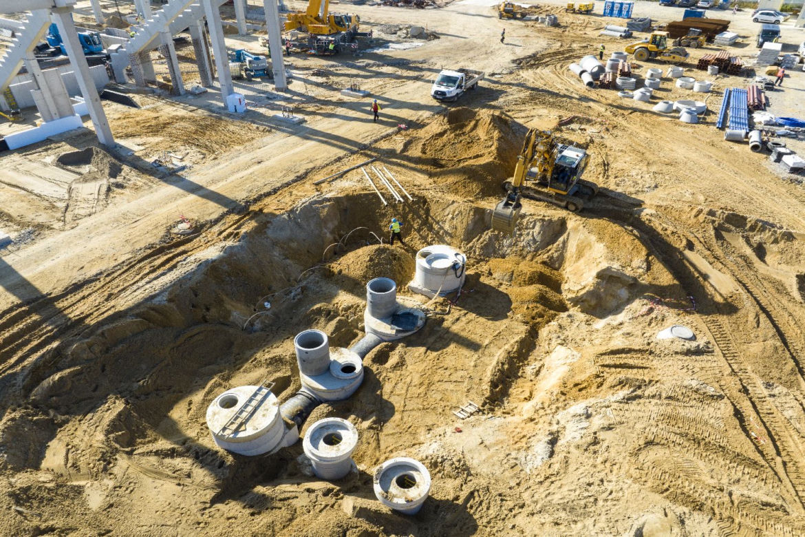 Budowa stadionu w Opolu - październik 2022