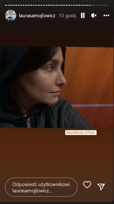 M jak miłość. Majka Chojnacka (Laura Samojłowicz) na planie 