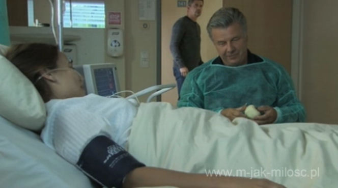 ''M jak miłość'' Madzia (Anna Mucha) Wojciech (Emilian Kamiński) Wiktor (Piotr Grabowski)
