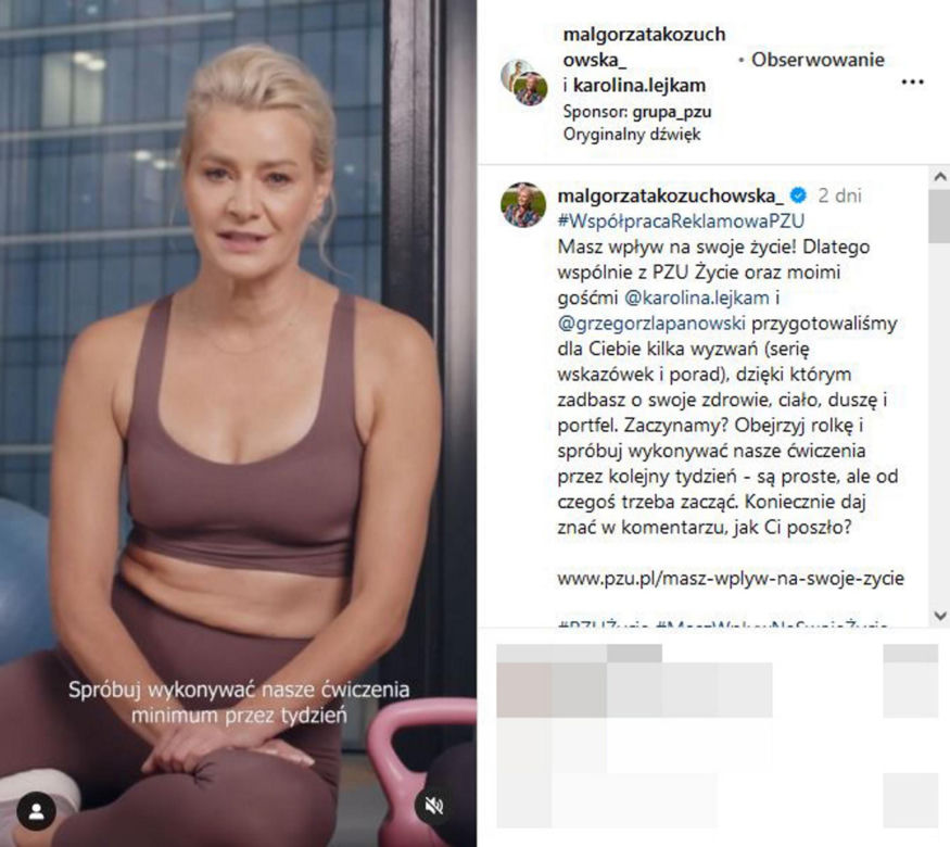Małgorzata Kożuchowska pokazała brzuch