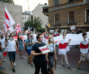 Marsz solidarności z Białorusinami w Krakowie
