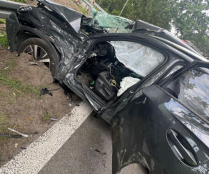Wypadek radiowozu i ciężarówki