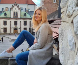 Adriana Kalska na planie Papiery na szczęście