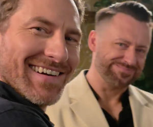 Barwy szczęścia nowy sezon na planie. Maciej Wilk (Adam Szczyszczaj), Szczepan (Robert Gulaczyk)