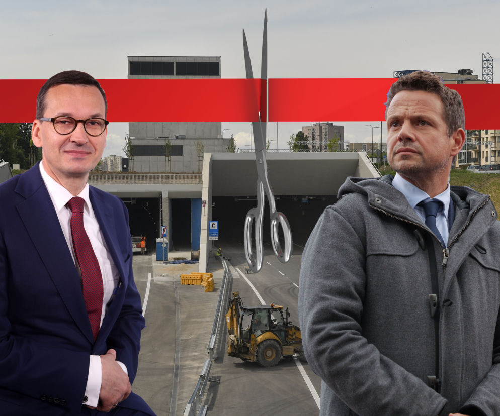 Morawiecki zaproszony, Trzaskowski nie. Kto przetnie czerwoną wstęgę tunelu POW?