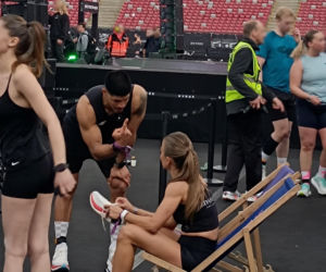 Anna Lewandowska z przystojnym Latynosem na zawodach Hyrox