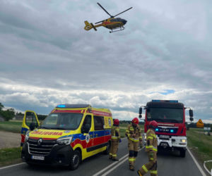 Sapiehów: Zderzenie osobówki i autobusu na DK-63. Lądował helikopter LPR!