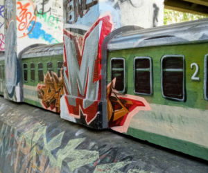 Trójwymiarowy mural przypomina o dawnej świetności linii kolejowej do Polic