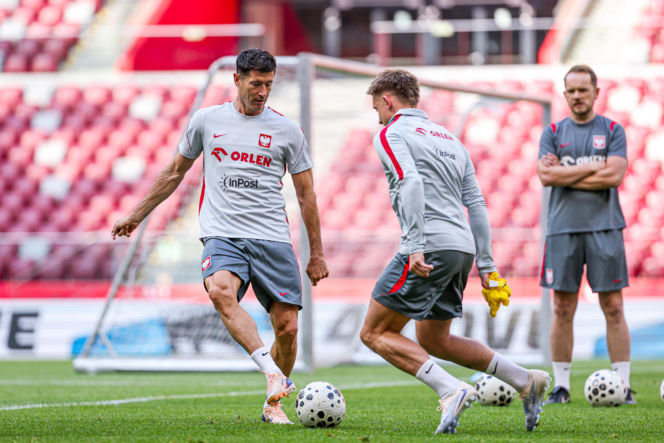 Robert Lewandowski i trening reprezentacji Polski