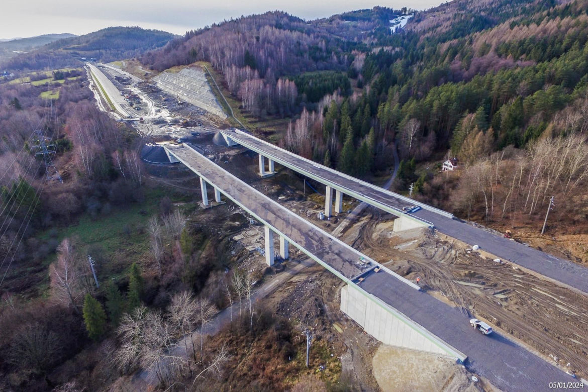 Budowa S1 - obejście Węgierskiej Górki w Beskidach