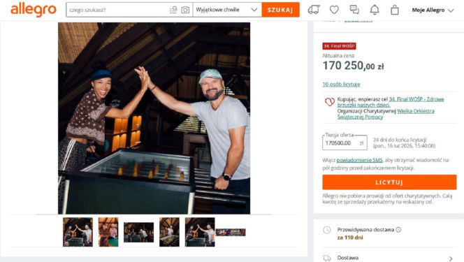 Omenaa Mensah i Rafał Brzoska ponownie z nietypową aukcją dla WOŚP. Licytacja już rozbiła bank!