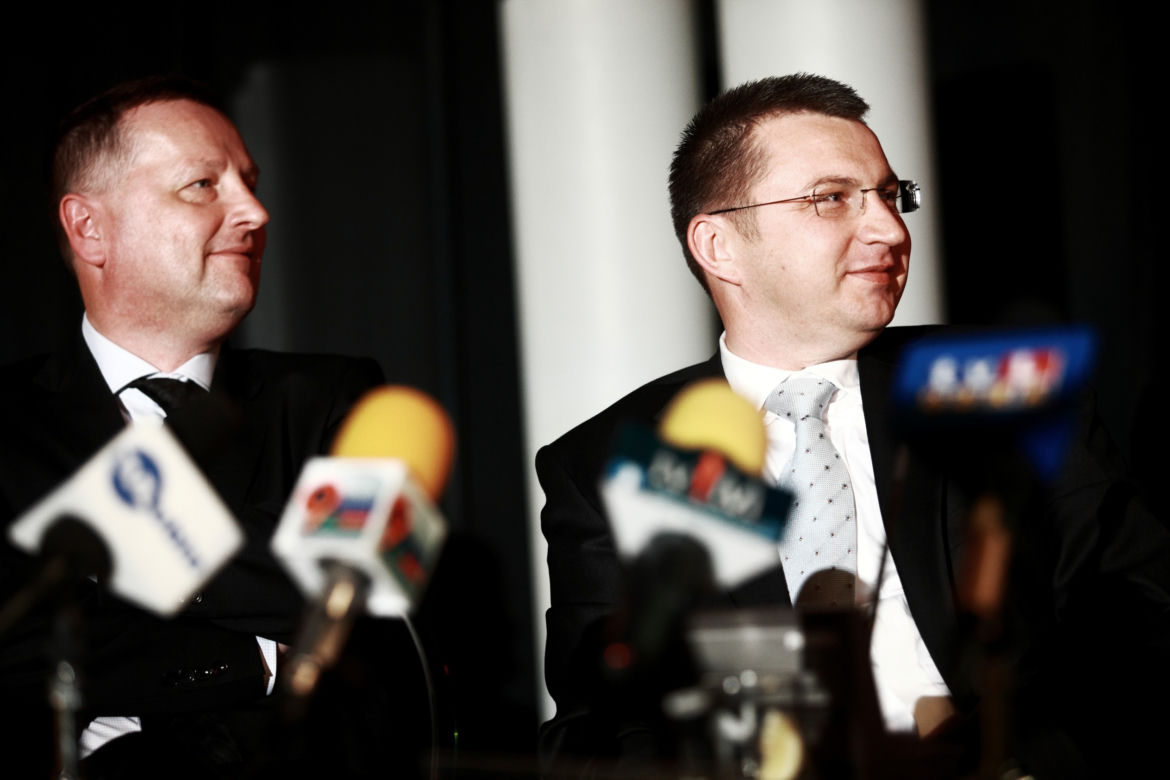 Robert Raczyński - prezydent miasta i Dariusz Miłek – główny inwestor