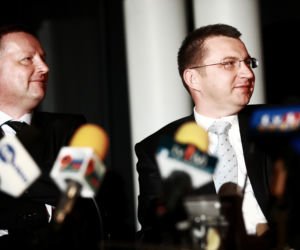 Robert Raczyński - prezydent miasta i Dariusz Miłek – główny inwestor