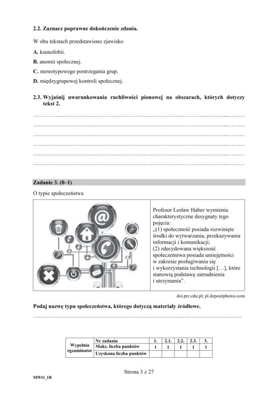 ARKUSZE CKE - Matura z wiedzy o społeczeństwie 2019