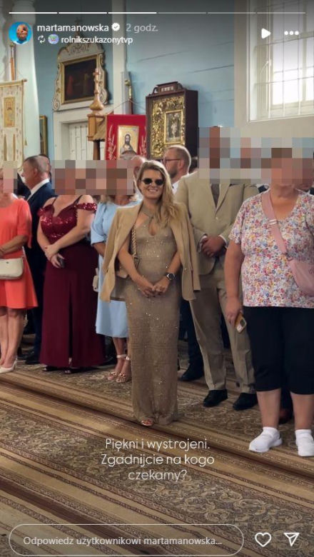 Marta Manowska na ślubie  Klaudii i Valentyna