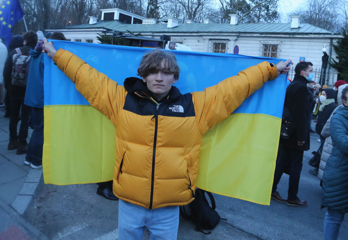 "Kijów-Warszawa jedna sprawa". Kolejny protest pod ambasadą Rosji