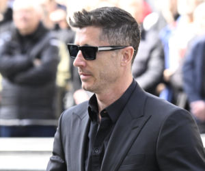 Robert Lewandowski na pogrzebie Jacka Magiery