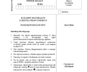 Arkusz francuski podstwowy matura 2014